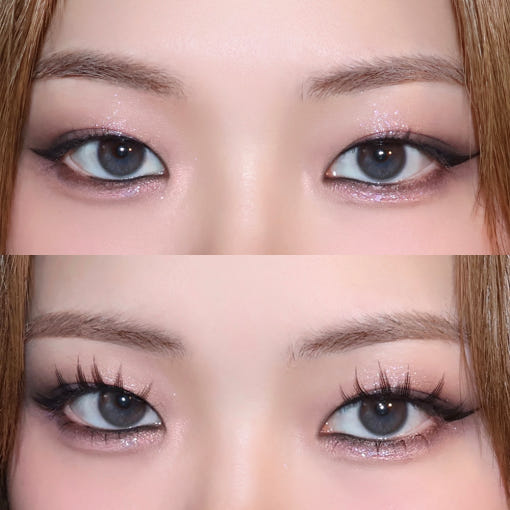 CORINGCO Toktok-Hara Wink Fake Eyelashes 292pcs (Mix Set) by ProtoClinical displayed as false eyelash trays in a grid layout for a k-beauty makeup routine.