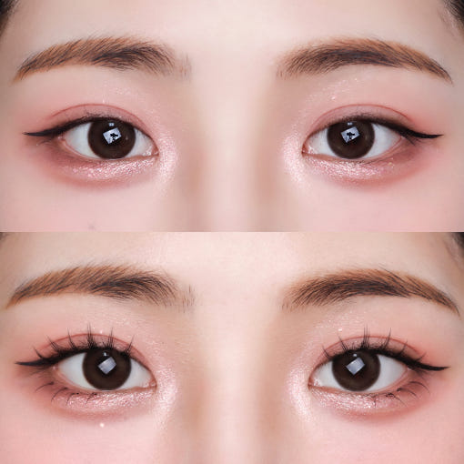 ProtoClinical k-beauty CORINGCO Toktok-Hara Wink Fake Eyelashes 292pcs (Mix Set) with false eyelash packaging and pastel accents on a light background