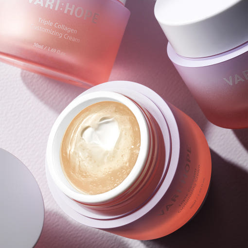 ProtoClinical k-beauty warm beige beauty product on a muted gray background.