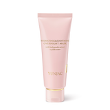 ProtoClinical k-beauty soft peach beauty graphic with a vertical pink center on a light background.