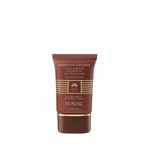 ProtoClinical k-beauty dark brown beauty product with pale blue side accents on a white background.