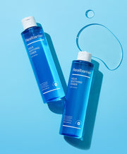 ProtoClinical k-beauty blue beauty product silhouette centered on a light blue background.