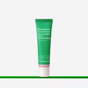 ProtoClinical k-beauty [Real Barrier] Cica Calamine Quick Calming Cream 30ml pale green vertical packaging silhouette with soft pink side accents on a light background.