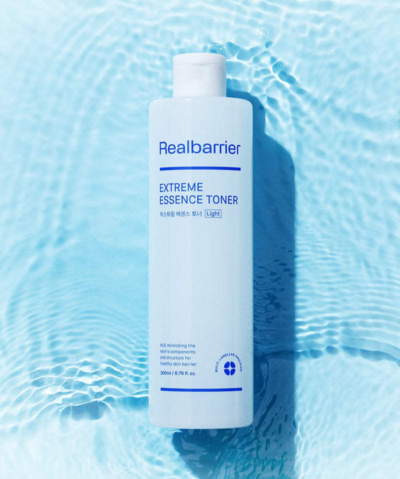 ProtoClinical k-beauty abstract beauty graphic with a vivid blue vertical band on a pale blue background.