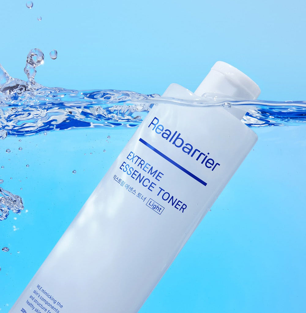 ProtoClinical k-beauty abstract beauty graphic with a soft pale vertical center on a bright blue background.