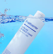 ProtoClinical k-beauty abstract beauty graphic with a soft pale vertical center on a bright blue background.