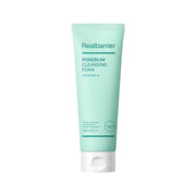 ProtoClinical k-beauty [Real Barrier] Porebium Cleansing Foam 150ml single upright pale green cleansing foam tube on a light background with soft pink side accents.
