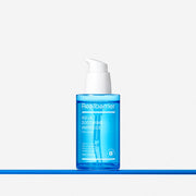 ProtoClinical k-beauty beauty product silhouette with a soft aqua vertical center on a pale gray background.