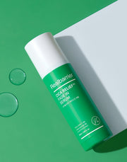 ProtoClinical k-beauty abstract beauty graphic with bright green tones, a pale center, and soft lilac shading.