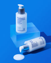 ProtoClinical k-beauty abstract beauty graphic with bright blue tones and a soft blue center.