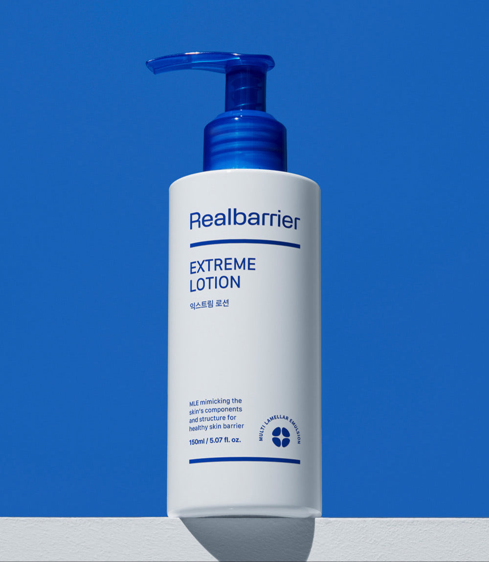 ProtoClinical k-beauty beauty product silhouette with a bright white center on a vivid blue background.
