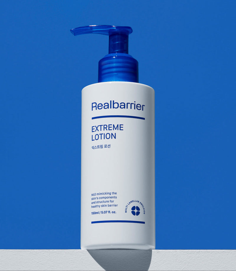 ProtoClinical k-beauty beauty product silhouette with a bright white center on a vivid blue background.