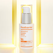 ProtoClinical k-beauty abstract beauty graphic with a pale yellow vertical center on a light peach background.