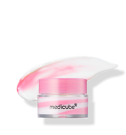 ProtoClinical k-beauty MEDICUBE: PDRN Lip Sleeping Mask (10ml) close-up pink jar with a glossy translucent lid and pink cream swirls on a white background
