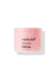 ProtoClinical k-beauty MEDICUBE: PDRN Pink Collagen Gel Toner Pad / (70pads) (120ml) single rosy pink container centered on a light background with pale aqua accents