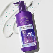 ProtoClinical k-beauty soft lavender beauty product silhouette with pale gray side tones on a light background.