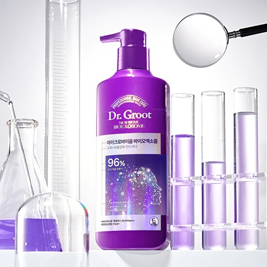 ProtoClinical k-beauty soft lavender beauty product silhouette with warm beige and pale blue side tones on a light background.