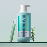 ProtoClinical k-beauty [Daeng Gi Meo Ri] No Sebum Shampoo 500ml shown as a single pale blue vertical bottle centered on a soft gray and aqua background