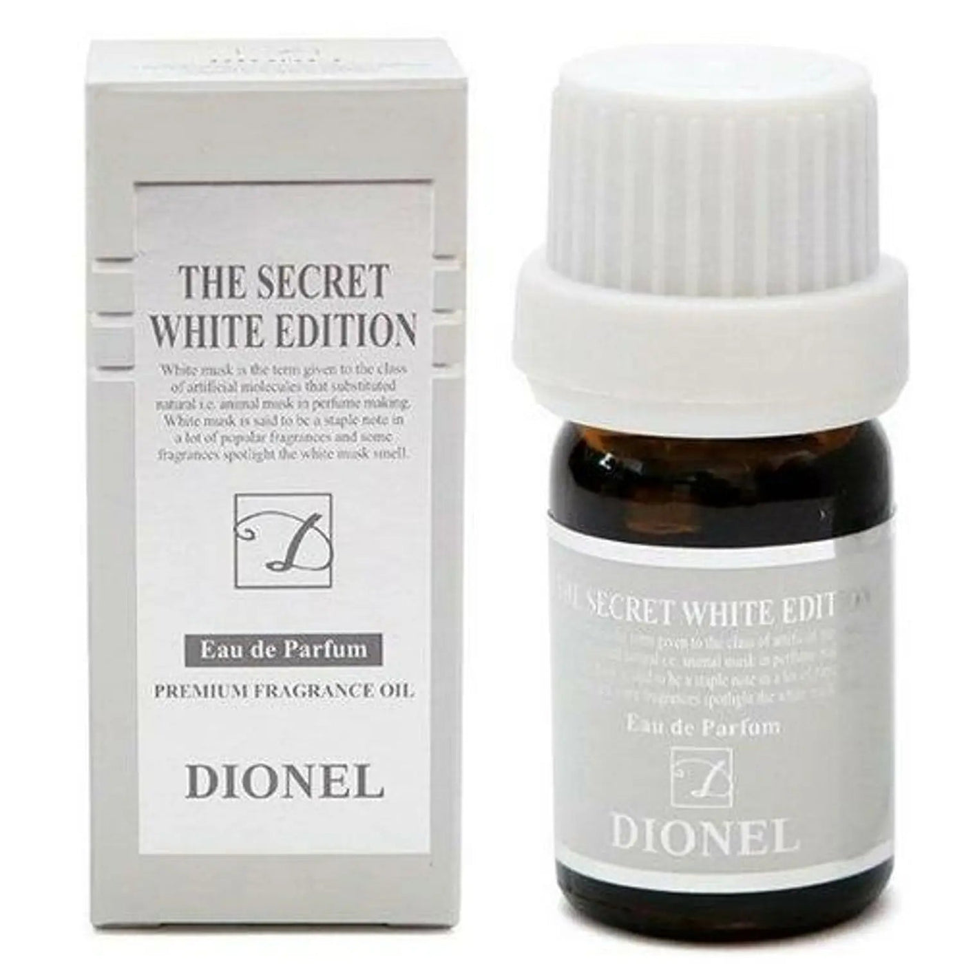 ProtoClinical k-beauty DIONEL Secret Love Feminine Hygiene Perfume Cleanser White Edition 5ml two cleanser packages side by side in a vertical layout on a light background.
