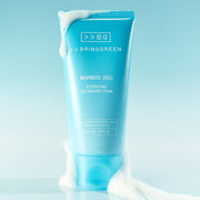 ProtoClinical k-beauty BRINGGREEN Bamboo Hyalu Hydrating Cleansing Foam 120ml single upright blue cleansing foam package centered on a light background.