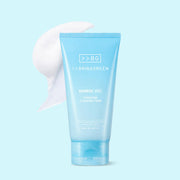 ProtoClinical k-beauty BRINGGREEN Bamboo Hyalu Hydrating Cleansing Foam 120ml single upright blue cleansing foam package centered on a pale blue background.
