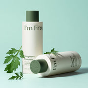 ProtoClinical k-beauty soft aqua beauty graphic with two pale green vertical product silhouettes on a light background.