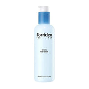 ProtoClinical k-beauty Torriden Dive-in For Men Low Molecular Hyaluronic Acid Gel Lotion 200ml single gel lotion package shown in a centered square packshot.