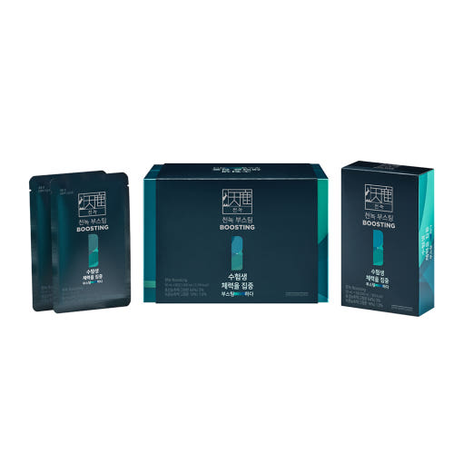 ProtoClinical k-beauty [Jung Kwan Jang] CheonNok BOOSTING 50ml*30Pouch mint green product packaging centered on a white background