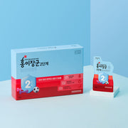ProtoClinical k-beauty [Jung Kwan Jang] Kid Tonic Step 2 (Ages 5-7) 20ml X 30ea product graphic with a dark mauve horizontal band on a soft blue and blush gradient background