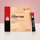 ProtoClinical k-beauty [Jung Kwan Jang] Korean Red Ginseng EveryTime 10mg*100Packs tan product packaging with rose side panels and pale mint lower accents on a light background
