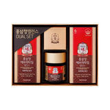 ProtoClinical k-beauty [Jung Kwan Jang] Korean Red Ginseng Extract Balance DUAL SET wide brown and peach product set arranged horizontally on a pale blue and white background