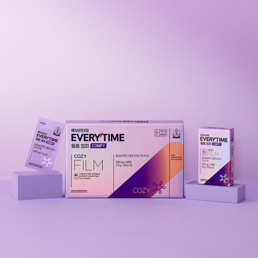 ProtoClinical k-beauty lavender beauty graphic with a muted mauve horizontal band on a light background.