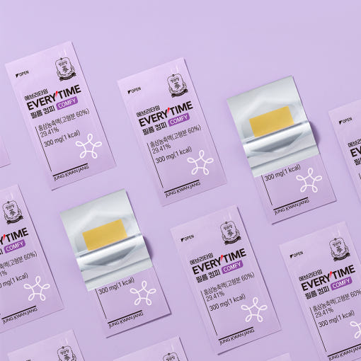 ProtoClinical k-beauty beige and lilac beauty graphic with soft horizontal bands on a light background.