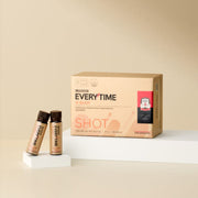 ProtoClinical k-beauty beige and brown beauty product packaging on a light background.