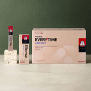 ProtoClinical k-beauty warm beige beauty product packaging with a dark green upper band on a light background.