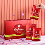 ProtoClinical k-beauty three warm red vertical beauty products on a light background.