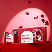 ProtoClinical k-beauty bright pink beauty product graphic with white highlights on a soft rose background.