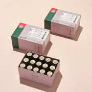 ProtoClinical k-beauty taupe beauty product graphic on a soft peach background.