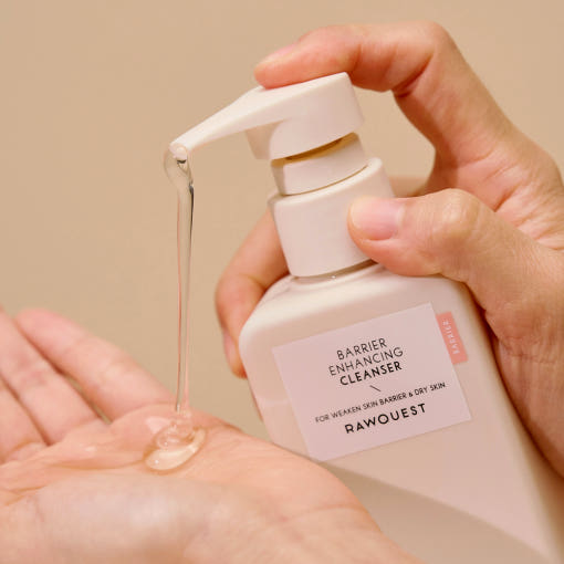 ProtoClinical k-beauty soft peach beauty detail with warm coral tones on a light background.