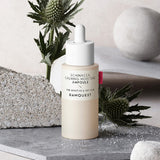 ProtoClinical k-beauty RAWQUEST Echinacea Calming Moisture Ampoule 50ml shown as a dark charcoal vertical silhouette with warm beige side tones on a light background