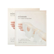 ProtoClinical k-beauty mixsoon Bean Collagen Hydrogel Mask 35g X 5ea single pale beige square mask pack centered on a white background