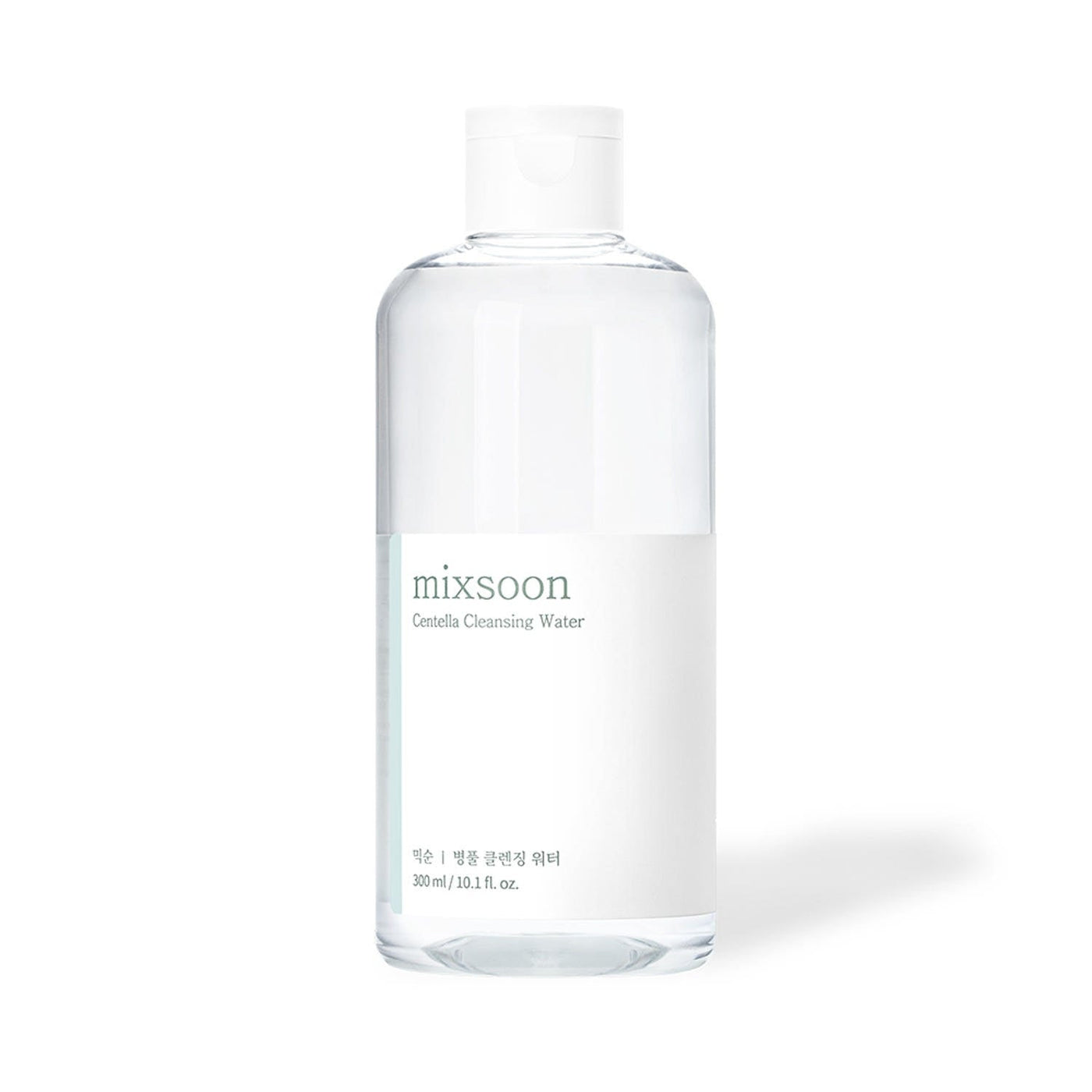 ProtoClinical k-beauty mixsoon Centella Cleansing Water 300ml single cleansing water bottle on a clean light background with visible front label details