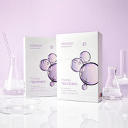 ProtoClinical k-beauty mixsoon Daily Mask Pack Thursday 20ml X 10ea sheet mask pouch resting on a round glass plate with clear dishware on a bright white surface