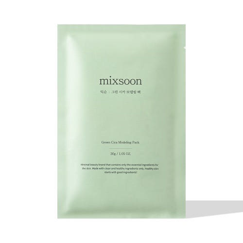ProtoClinical k-beauty mixsoon Green Cica Modeling Pack 5ea single tall light green pack standing upright on a white background