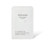 ProtoClinical k-beauty mixsoon Melting Collagen Eye Film 10ea/5pairs single pale aqua eye film package standing upright on a clean white background