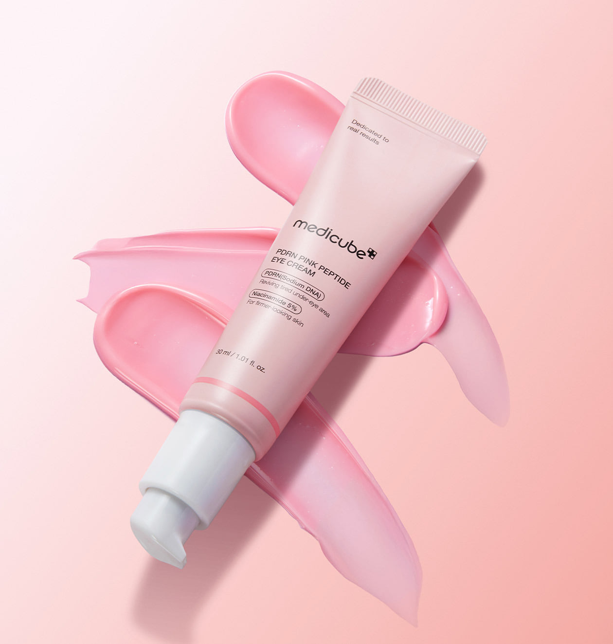 ProtoClinical k-beauty soft peach beauty graphic with a muted mauve center on a light background.