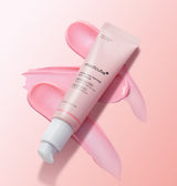ProtoClinical k-beauty soft peach beauty graphic with a muted mauve center on a light background.