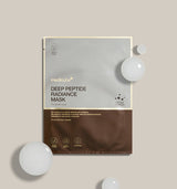 ProtoClinical k-beauty medicube Deep Peptide Radiance Mask 27g X 5ea single sheet mask pack centered on a clean white background