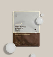 ProtoClinical k-beauty medicube Deep Peptide Radiance Mask 27g X 5ea single sheet mask pack centered on a clean white background