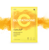 ProtoClinical k-beauty MEDICUBE: Deep Vita C Glutathione Brightening Mask (27 x 5Units) single yellow mask packet centered with an orange vitamin C graphic and orange powder band on a white background
